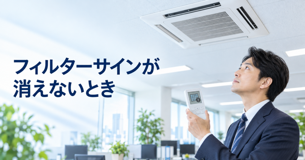 業務用エアコンのフィルターサインが消えない時
